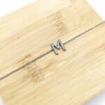 Pulsera Inicial Fina Plateada