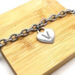 Pulsera Inicial Eslabones Plateada