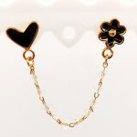 Pendiente Springlove Negro Dorado